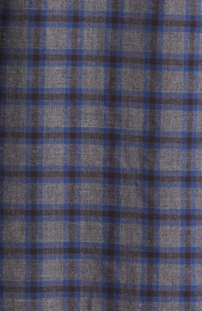 Travis Mathew Time Of Your Life Plaid Button-up Shirt In Heather Grey Pinstripe