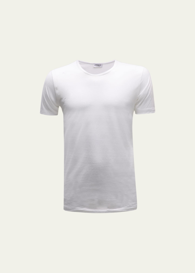 Shop Zimmerli Men's Royal Classic Crew-neck Cotton T-shirt In White