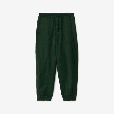 Shop Burberry Nylon Tailored Trousers In Ivy