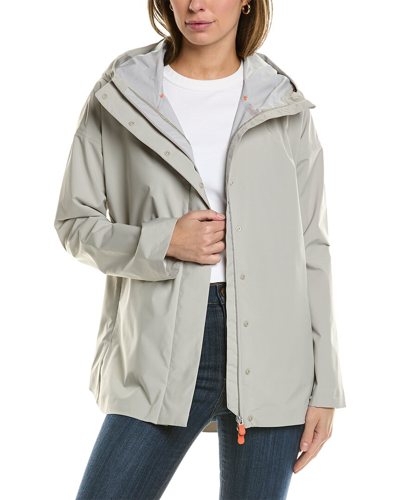 Shop Save The Duck Miley Short Rain Jacket In Grey