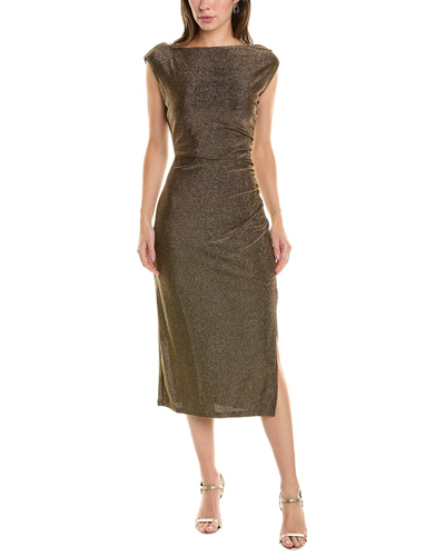 Shop Anne Klein Lurex Midi Dress In Metallic