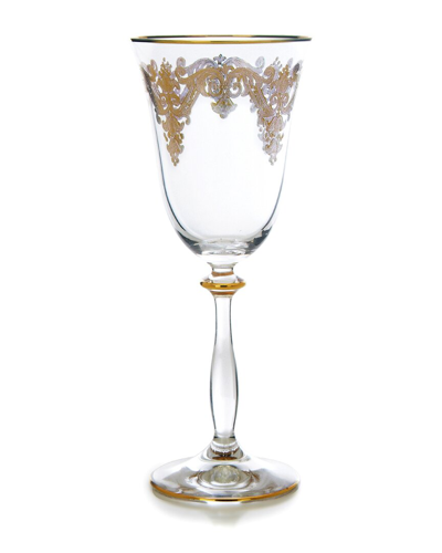Shop Alice Pazkus Set Of 6 Water Glass With Rich 24k Gold Artwork In Clear