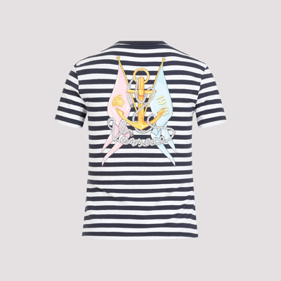 Shop Versace Nautical Stripes T-shirt Tshirt In White