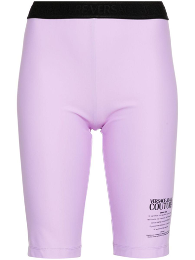 Shop Versace Jeans Couture Shorts In Purple