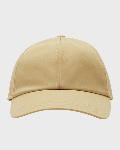 Shop Burberry Check Lined Baseball Cap In Flax