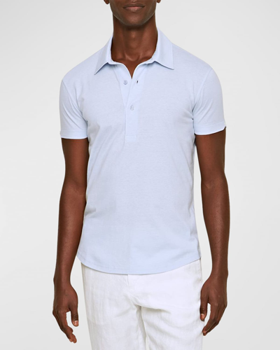 Shop Orlebar Brown Men's Sebastian Cotton-silk Polo Shirt In Hush