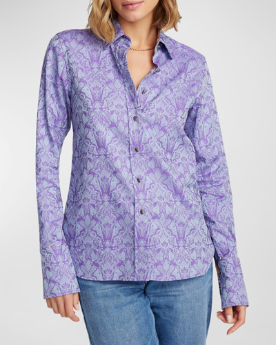 Shop Robert Graham Priscilla Abstract-print Button-down Shirt In Lilac