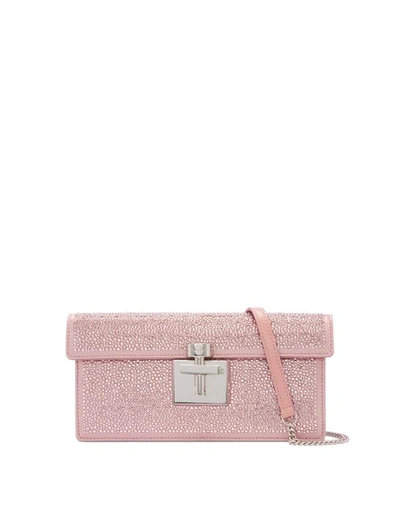 Shop Oscar De La Renta Pavé Crystal Alibi Clutch In Light Pink