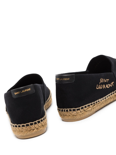 Shop Saint Laurent Signature Canvas Espadrilles In Black