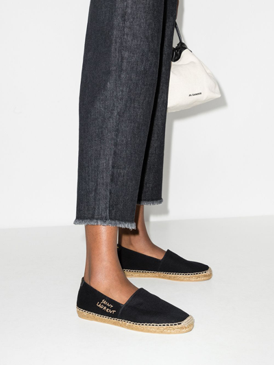 Shop Saint Laurent Signature Canvas Espadrilles In Black