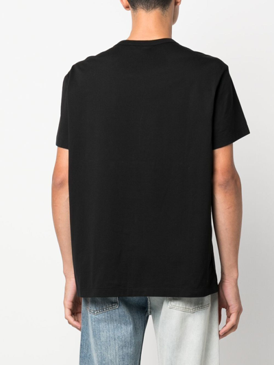 Shop Maison Margiela Logo Cotton T-shirt In Black