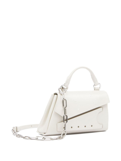 Shop Maison Margiela Snatched Asymmetric Micro Leather Handbag In White
