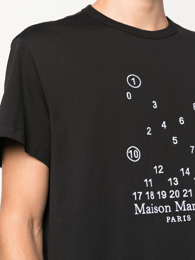 Shop Maison Margiela Logo Cotton T-shirt In Black