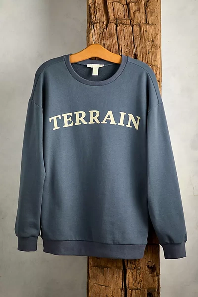 Shop Terrain Cotton Sweatshirt In Blue