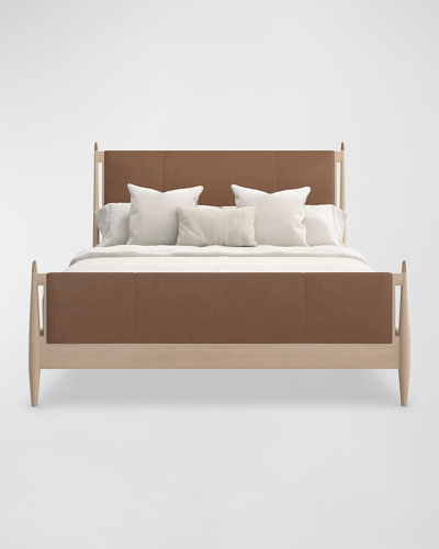 Shop Caracole Rhythm Leather Queen Bed In Camel