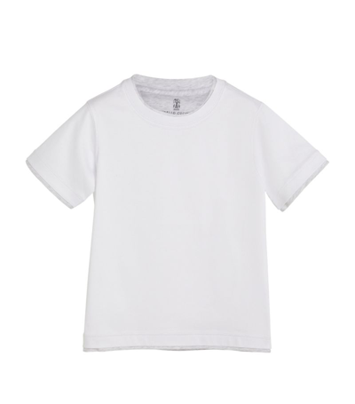 Shop Brunello Cucinelli Cotton Layered T-shirt (4-12+ Years) In White