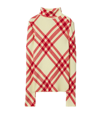Shop Burberry Wool-blend Check Print Sweater In Neutrals