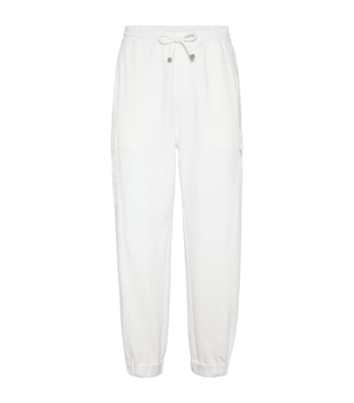 Shop Brunello Cucinelli French Terry Sweatpants In White