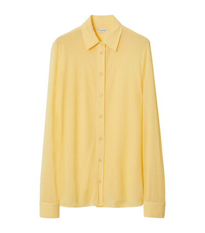 Shop Burberry Jersey Shirt In Yellow