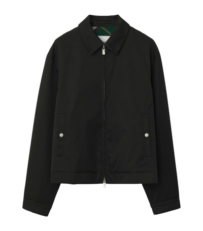 Shop Burberry Check-lined Harrington Jacket In Black