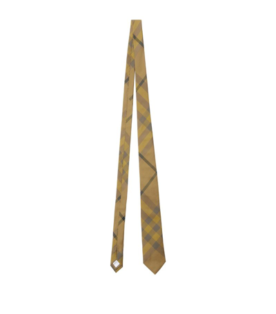 Shop Burberry Check Silk Tie In Cedar Ip Check