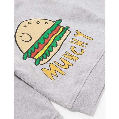 Shop Stella Mccartney Grigio Medio Mel. Sandwich-print Organic Cotton-jersey Sweatshirt 6-36 Months