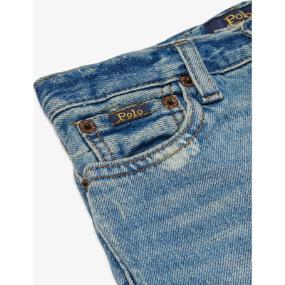 Shop Polo Ralph Lauren Girls' Sullivan Classic Logo-patch Denim-blend Jeans In Blue
