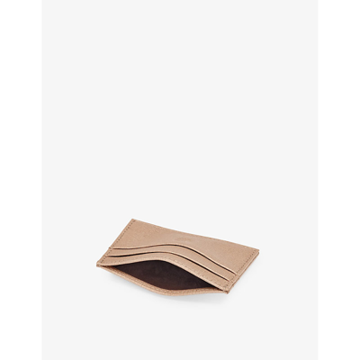 Aspinal Of London Deer Logo-embossed Metallic Leather Cardholder In Deer