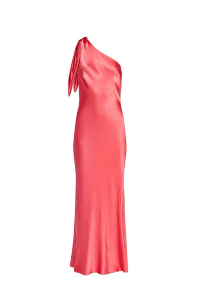 Shop Cult Gaia Kamila One Shoulder Satin Maxi Dress In Pink