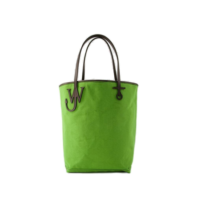 Shop Jw Anderson Jw Tall Anchor Logo Plaque Tote Bag In Green