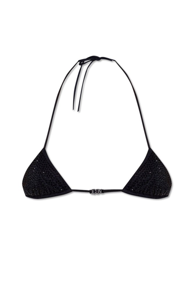 Shop Dsquared2 Embellished Bikini Top In Black