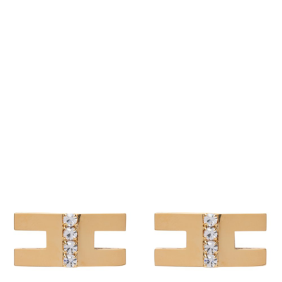 Shop Elisabetta Franchi Embellished Earrings In Gold