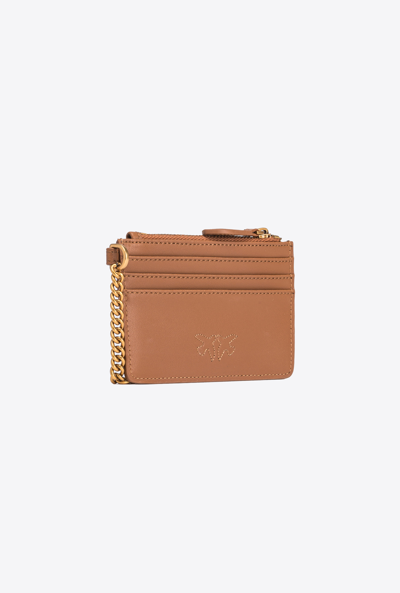 Shop Pinko Leather Card Holder With Chain In L17q