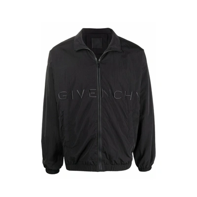 Shop Givenchy Logo Windbreaker Jacket In Black
