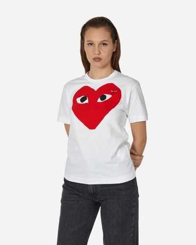 Shop Comme Des Garçons Play Big Heart T-shirt In White