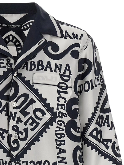 Shop Dolce & Gabbana 'marina' Shirt In White/black