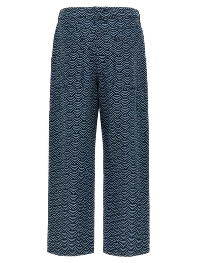 Shop Kenzo 'seigaiha' Jeans In Blue