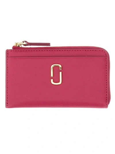 Shop Marc Jacobs "the J Marc" Wallet In Fuchsia