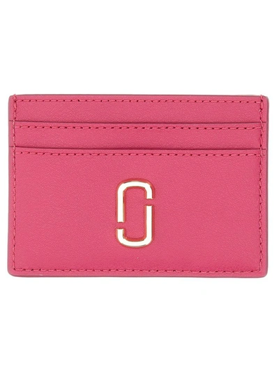 Shop Marc Jacobs Card Holder "the J Marc" In Fuchsia