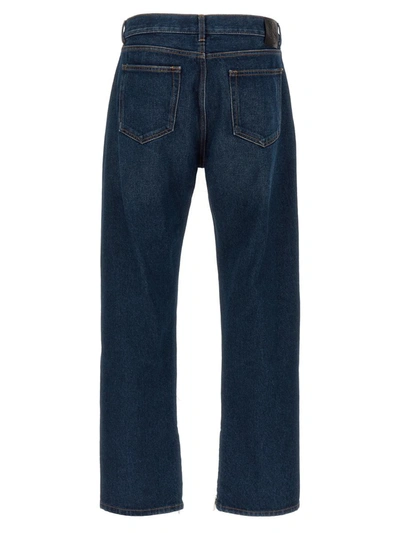 Off-white Arr Tab Zip Det Skate Wide-leg Jeans In Blue