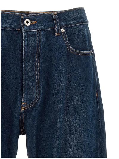 Off-white Arr Tab Zip Det Skate Wide-leg Jeans In Blue