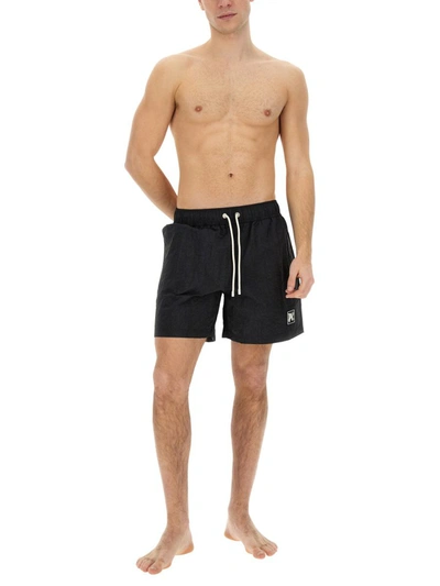 Shop Palm Angels Boxer Costume With Logo In Black