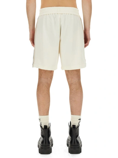 Shop Palm Angels Monogram Bermuda Shorts In White