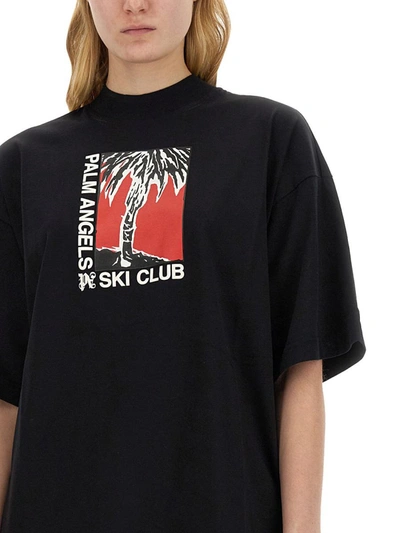 Shop Palm Angels Palm Soft Fit T-shirt Ski Club In Black