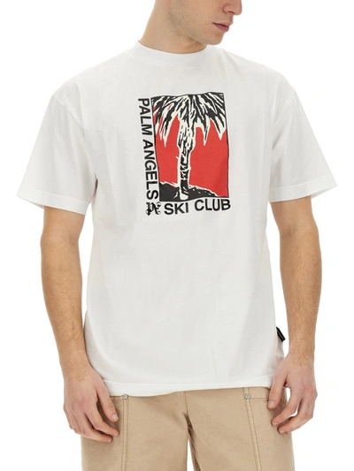 Shop Palm Angels Palm Ski Club T-shirt In White