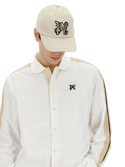 Shop Palm Angels Polo Shirt With Monogram In White
