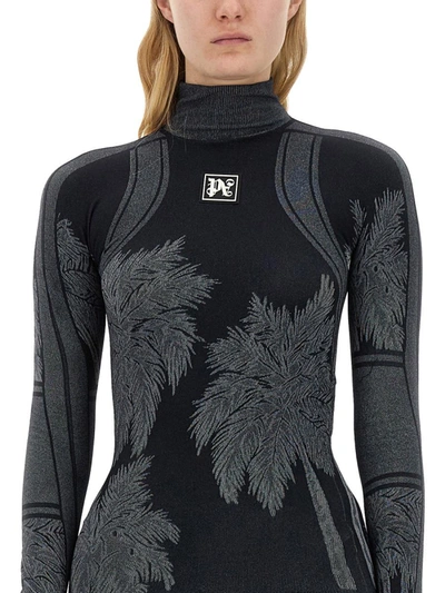 Shop Palm Angels Thermal Ski T-shirt In Black