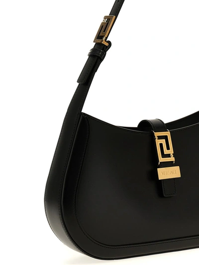 Shop Versace 'greca Goddess' Shoulder Bag In Black