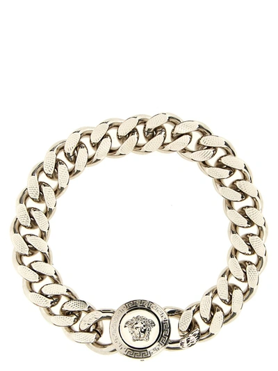 Shop Versace 'medusa' Bracelet In Silver