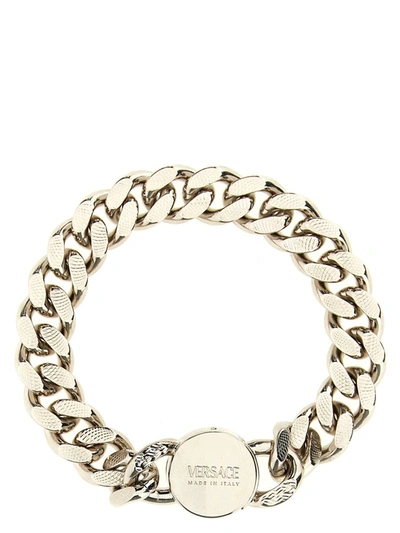 Shop Versace 'medusa' Bracelet In Silver